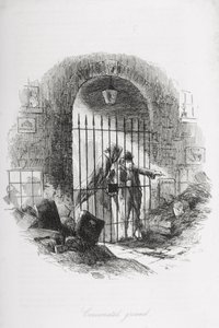 奉献的地面，查尔斯狄更斯（1812-70）的“荒凉之家”插图1853年出版 作者 Hablot骑士布朗