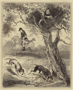 Dick Turpin被血猎犬追杀 作者 Hablot骑士布朗