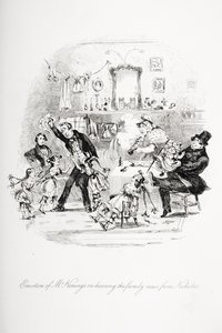 Kenwigs先生在听取尼古拉斯的家庭新闻时的情感，查尔斯狄更斯（1812-70）的“Nicholas Nickleby”插图于1839年出版（另见259138） 作者 Hablot骑士布朗