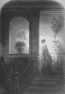 影子，查尔斯狄更斯（1812-70）的“荒凉之家”插图于1853年出版 作者 Hablot骑士布朗
