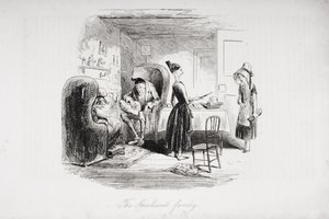 The Smallweed家族，查尔斯·狄更斯（1812-70）的“荒凉之家”插图于1853年出版 作者 Hablot骑士布朗