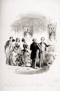 Bayham Badger先生的家庭肖像，查尔斯狄更斯（1812-70）的“荒凉之家”插图1853年出版（版画） 作者 Hablot骑士布朗