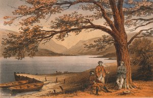 宜人撤退的湖。 Llyn Mwyngyl，来自Tal-y-Llyn，十九世纪。