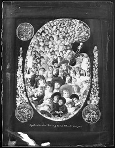 1884年;不列颠哥伦比亚省的十八颗宝石迎接你！复合照片由1885年前一年拍摄的儿童肖像组成（bw照片）