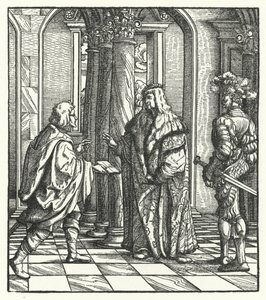 Archduke Maximilian of Austria receiving the agreement of Mary of Burgundy to his proposal of marriage (engraving) 作者 汉斯（后）布格克迈尔