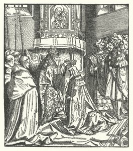Pope Nicholas V crowning Frederick III Holy Roman Emperor in Rome 作者 汉斯（后）布格克迈尔