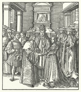Pope Nicholas V presiding over the marriage of the Holy Roman Emperor Frederick III and Eleanor of Portugal in Rome 作者 汉斯（后）布格克迈尔