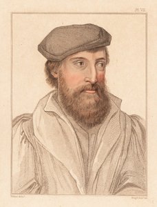 一个无名男子的肖像，亨利八世国王的宫廷，c。 1532.,1812（雕刻） 作者 Hans (after) Holbein the Younger