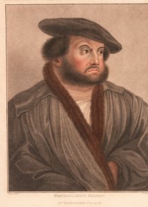 艺术家汉斯-霍尔拜因在肯辛顿宫的自画像。1812年（雕刻） 作者 Hans (after) Holbein the Younger