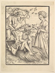 乔布被恶魔诱惑，1509年。 作者 汉斯·鲍登
