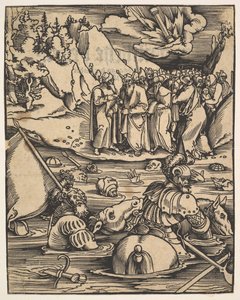 埃及人穿越Das Buch Granatapfel穿越红海，1511年。 作者 汉斯·鲍登