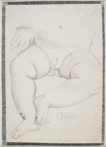 一个小男孩的肚子、大腿、腿和一只带手镯的手 作者 汉斯·巴尔登·格里恩