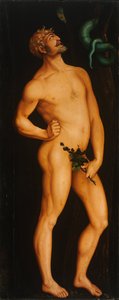 亚当--汉斯-巴尔东（1484-1545）的画作--1525-1526--木板油画--208.5x83.5--匈牙利布达佩斯Szepmuveszeti博物馆。 作者 汉斯·巴尔登·格里恩