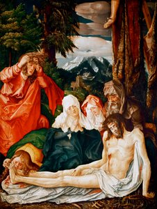 "汉斯-巴尔东（Hans Baldung），又名格里恩（Baldung Grien）（1484-1545 年）的绘画作品《基督哀歌 作者 汉斯·巴尔登·格里恩