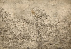 亚伯拉罕与天使的风景，1567年 作者 汉斯·波尔