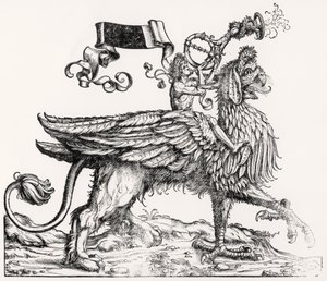 安装的格里芬，来自Maximilians Triumphal Procession，1516-18-18