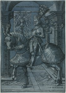 马克西米利安皇帝的马术肖像，1508年。 作者 汉斯·伯格克米尔