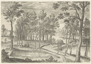 特尔卡梅伦池塘景观
卡梅雷附近（作品名称）
布鲁塞尔附近的景观（系列标题） 作者 汉斯·波尔