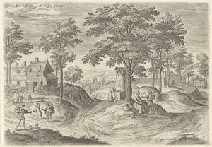 Scheut 的麻风病院景观
De laserije onderwegen schuet（物上标题）
布鲁塞尔附近的风景（系列标题） 作者 汉斯·波尔