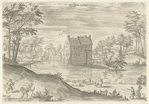 拉肯科恩斯堡城堡景观 Ter Sijden Laeken（物体上的标题） 布鲁塞尔地区的面孔（系列标题） 作者 汉斯·波尔