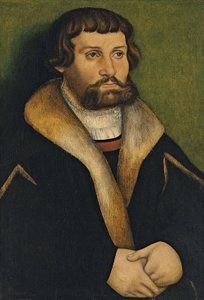 德语: Bildnis eines bärtigen Mannes 大胡子男人的肖像 作者 汉斯·克拉纳赫