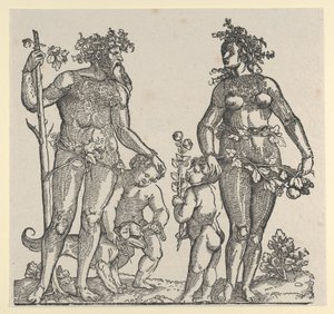 野男人和野女人，1545年。 作者 汉斯·古尔登蒙德