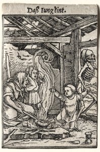 死亡之舞：儿童，c。 1526。 作者 汉斯·霍尔拜因