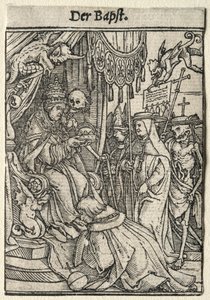 死亡之舞：教皇。 作者 汉斯·霍尔拜因