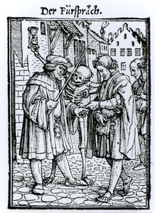 死亡和大律师，来自“死亡之舞”，由Hans Lutzelburger雕刻，第1538页 作者 小汉斯·霍尔拜因