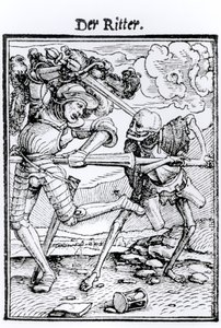 死亡和骑士，来自&39;死亡之舞&39;，由Hans Lutzelburger雕刻，第1538页 作者 小汉斯·霍尔拜因