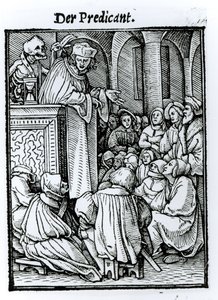 死亡和传教士，来自&39;死亡之舞&39;，由Hans Lutzelburger雕刻，第1538页 作者 小汉斯·霍尔拜因