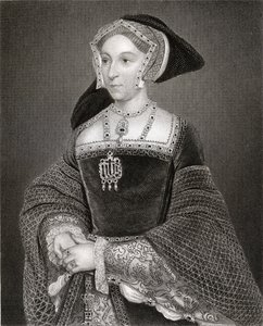 Jane Seymour（c.1509-37）的肖像来自&39;Lodge&39;s British Portraits&39;，1823年 作者 小汉斯·霍尔拜因