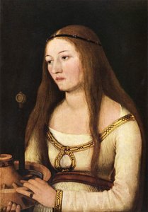 卡塔琳娜-施瓦茨（Katharina Schwarz）与其同名圣人的特征 作者 汉斯·霍尔拜恩