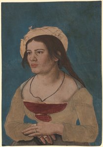 小汉斯-霍尔拜因（Hans Holbein the Younger，约 1823 年）--红裙少女肖像，1823.143 年邀请函 作者 小汉斯·霍尔拜因