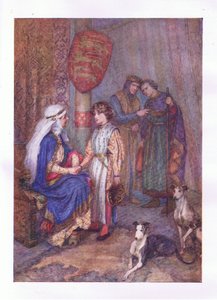 休伯特，休伯特，从乔治哈拉普有限公司出版的莎士比亚全集，20世纪20年代的年轻男孩（约翰国王）那里看一眼 作者 Hans Holbein der Jüngere