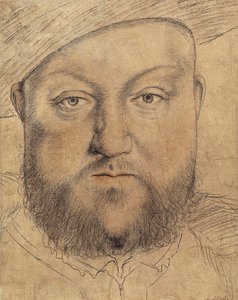Portrait of King Henry VIII (Henri VIII) of England par Holbein, Hans, the Younger (1497-1543), c.1540 - Charcoal, pastel and sanguine on cardboard - Staatliche Graphische Sammlung, Munich 作者 小汉斯·霍尔拜因