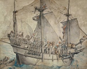 随同陶醉的水手，兰斯克内特和水手 作者 小汉斯·霍尔拜因