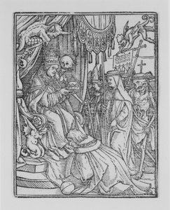 教皇，出自《死亡之舞》，约1526年，1538年出版。