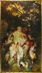 现代阿莫雷蒂，三联画，中央面板，1868年。 作者 汉斯·马卡特（Hans Makart）