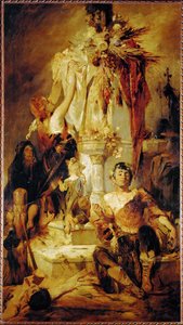 献祭场景......（布面油画） 作者 汉斯·马卡特（Hans Makart）