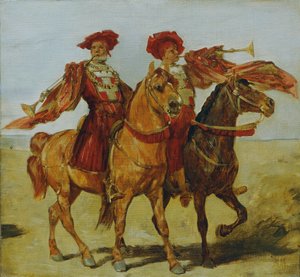 两支安装的扇形乐曲 作者 汉斯·马卡特（Hans Makart）