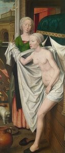 Bathsheba在洗澡。约于1485年 作者 汉斯·梅姆林