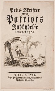 带 "Priis-Skrifter efter en Patriots Indbydelse i Aaret 1761 "小插图的扉页
