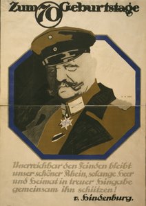 海报庆祝领域马歇尔保罗冯兴登堡70岁生日，1917年