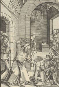 基督净化圣殿，来自Speculum passionis domini nostri Ihesu Christi，1507年。 作者 Hans Schäufelein the Elder
