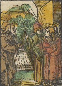 基督和法利赛人，摘自Das Plenarium，1517年。 作者 Hans Schäufelein the Elder