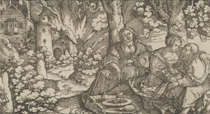 罗得和他的女儿们，约1530年。 作者 Hans Schäufelein the Elder