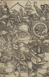 醉汉在通往地狱的战车上，来自Hymmelwagen auff dem, wer wol lebt.....，1517。 作者 Hans Schäufelein the Elder