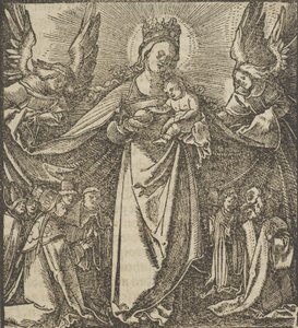 慈悲的圣母，来自《Hymmelwagen auff dem, wer wol lebt...》，1517。 作者 Hans Schäufelein the Elder