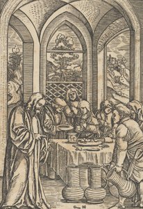 迦拿的婚礼，出自《基督的生活》，约1511-12年。 作者 Hans Schäufelein the Elder